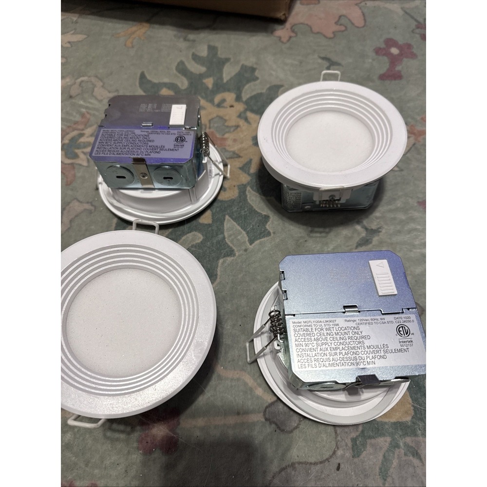 (4)Utilitech Color Changing 4-in 55-Watt Equivalent White Round Dimmable Recesse
